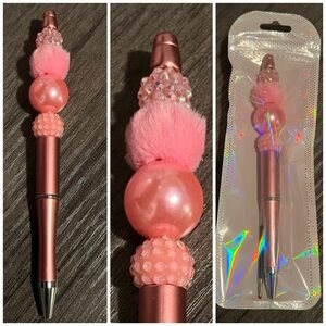 Pink beaded pen